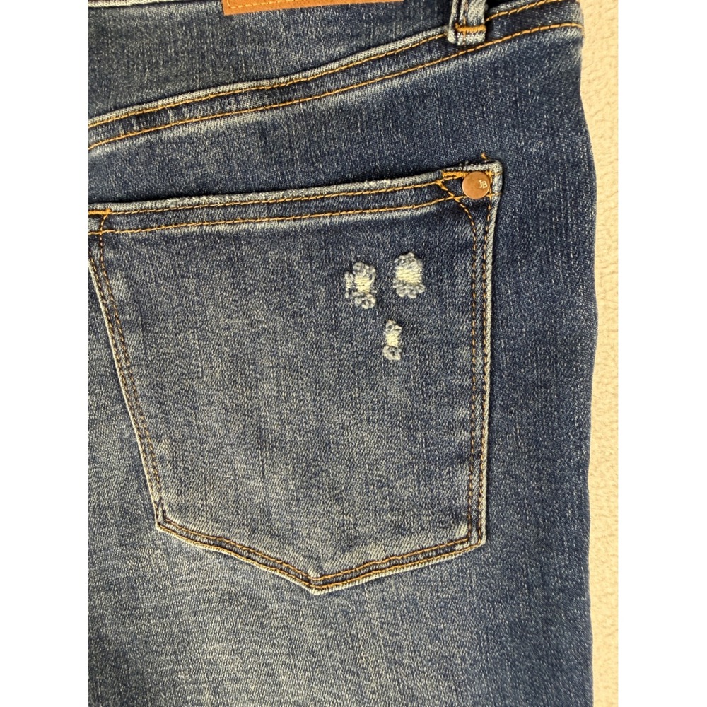 Judy Blue Denim Shorts Womens XL Dark Blue High Rise Distressed JB150246 DK - Picture 14 of 15
